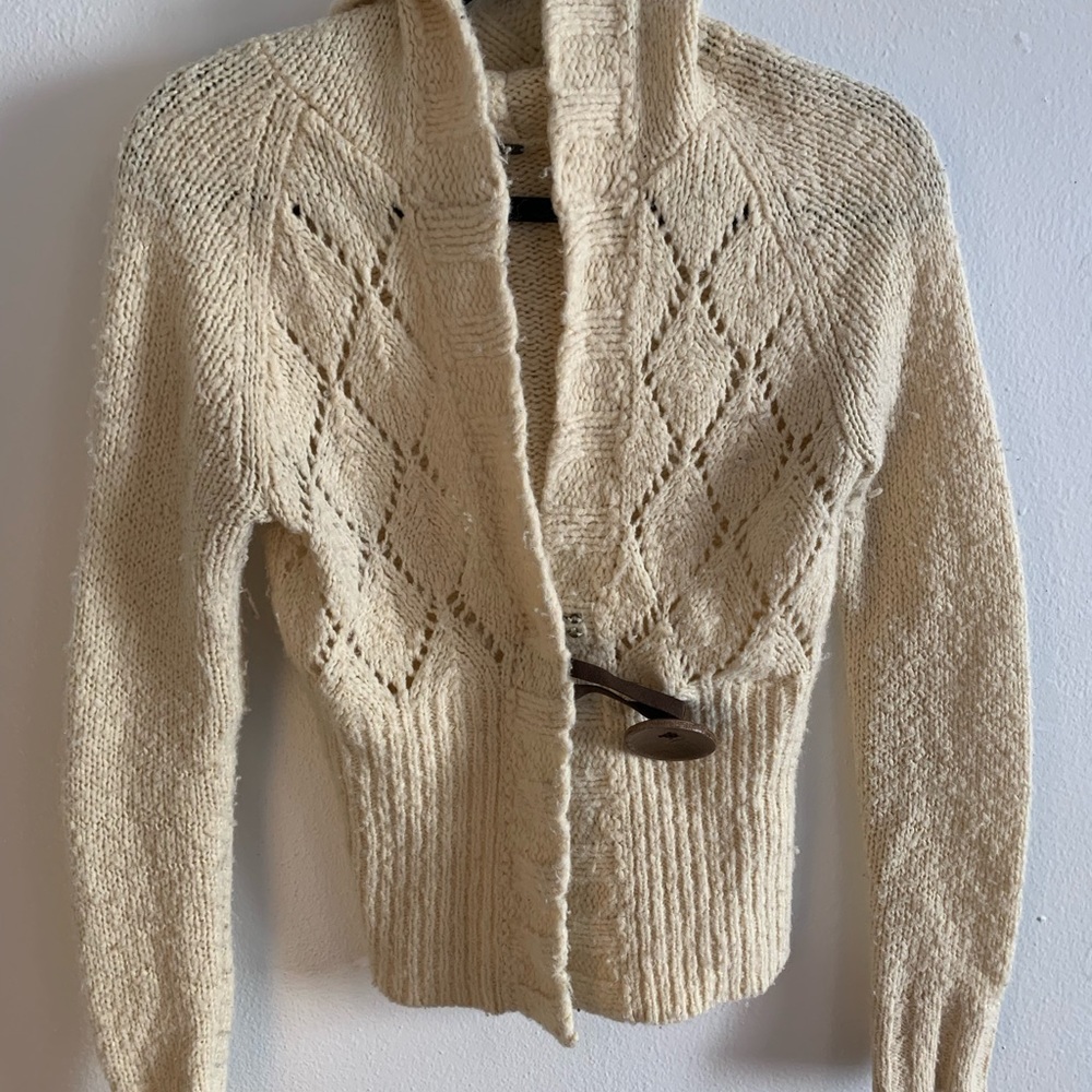 Cream free people knit sweater